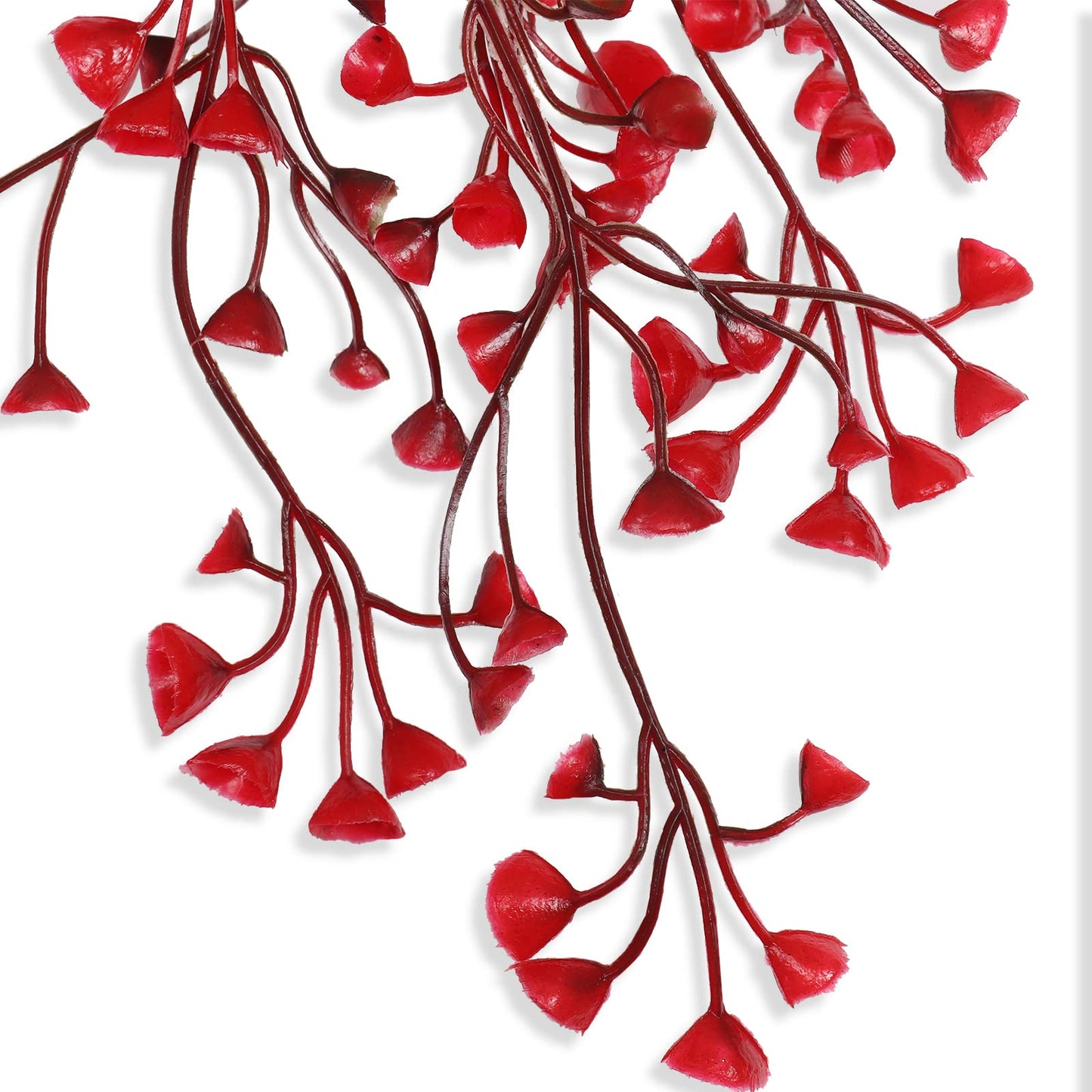 RECUTMS Vine Plant Fake 4 Pcs Ferns Artificial Plants Large Faux Hanging Plant Artificial Hanging Plants Wall Plants Fake Ivy Room Decor Home Garden Wedding Party Indoor Outdoor Decorations(Red 4P)