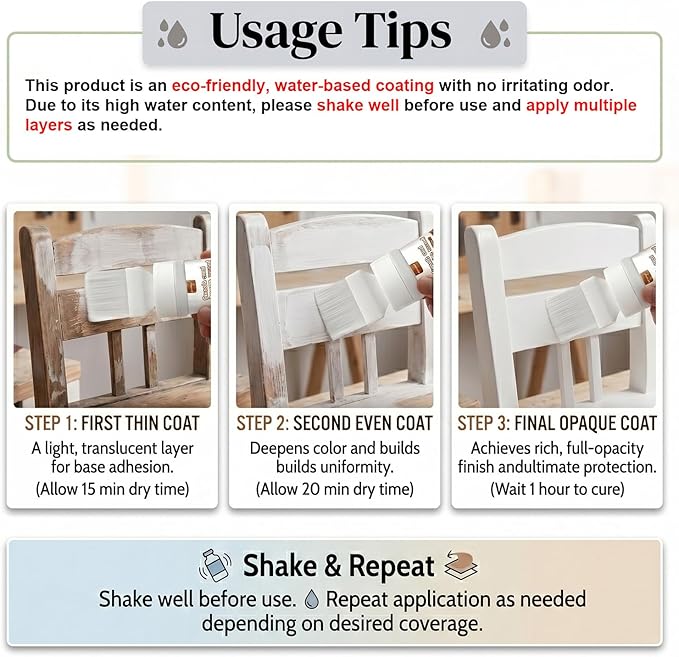 White Paint, Touch-Up Paint for Furniture, Metal No Sanding, Fast Drying