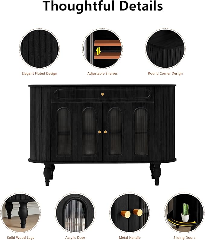 XUZENEST 47'' Fluted Sideboard Buffer Cabinet