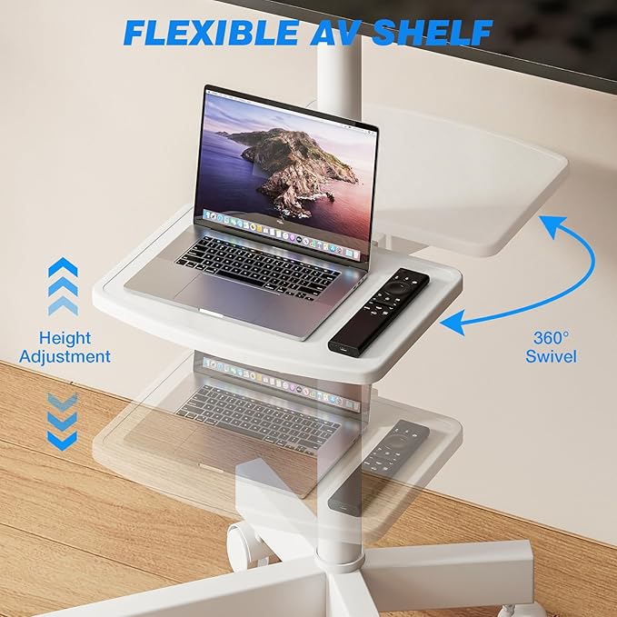 Rolling TV Stand with Shelf for 23-65/32-85 inch TVs up to 88lbs, Portable