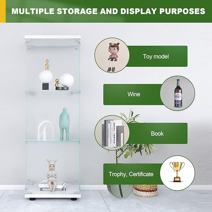 LFT HUIMEI2Y Glass Display Cabinet 3-Shelf