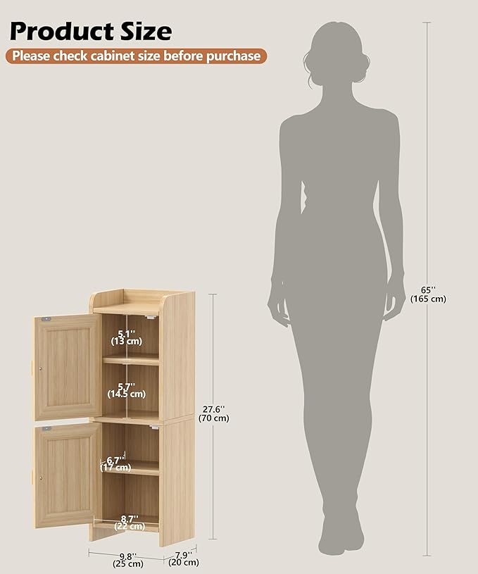 Akxomel Rattan Small Bathroom Cabinet