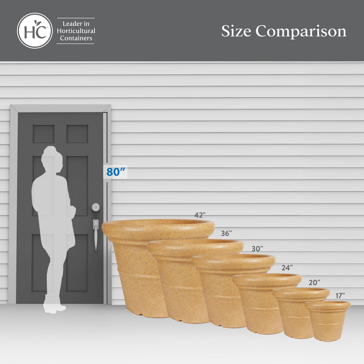 The HC Companies Terrazzo Large Round Plastic Plant Pot w/Rolled Rim - Lightweight & UV Resistant Gardening Pot for Herbs & More - Outdoor & Indoor Plant Pots w/Drainage (20”, Black, Pack of 2)