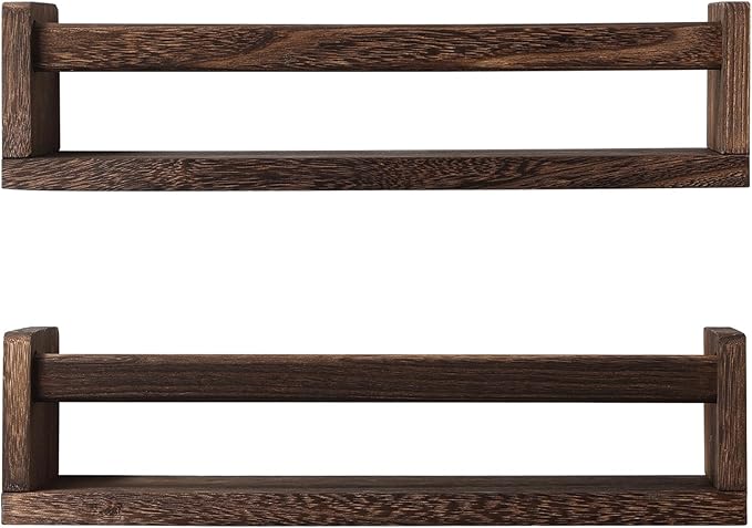 JORIKCHUO Nursery Book Shelves, Kitchen Spice Rack, or Rustic Wall Mounted