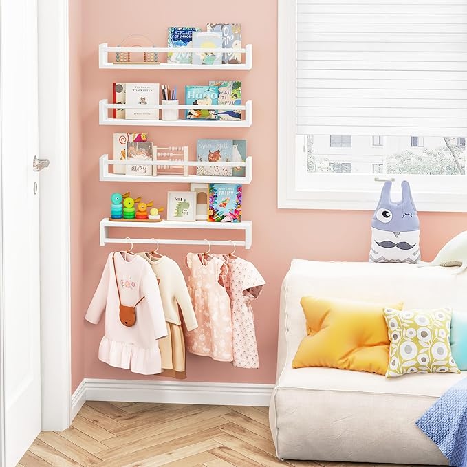 Fixwal Nursery Book Shelves, 23.6 Inch Floating Bookshelves