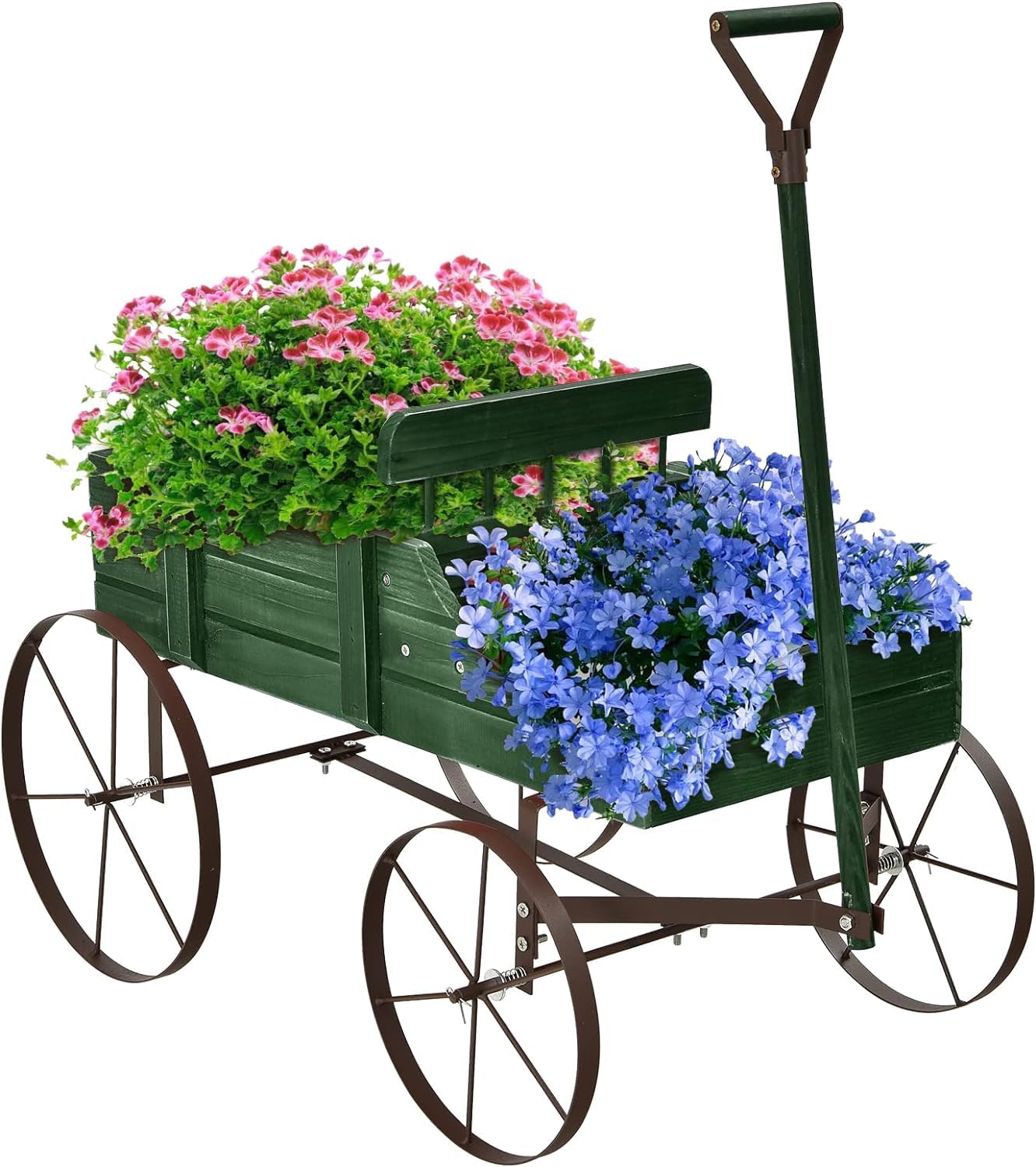 Generic Amish Wagon Decorative Indoor or Outdoor Garden Backyard Planter ,Garden Decor (Green)