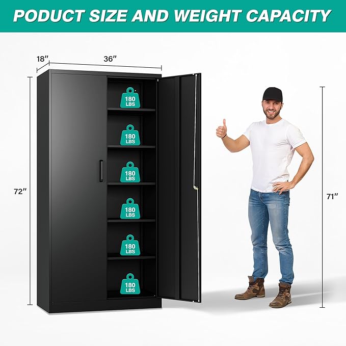 SISESOL Wide & Deep Metal Storage Cabinet