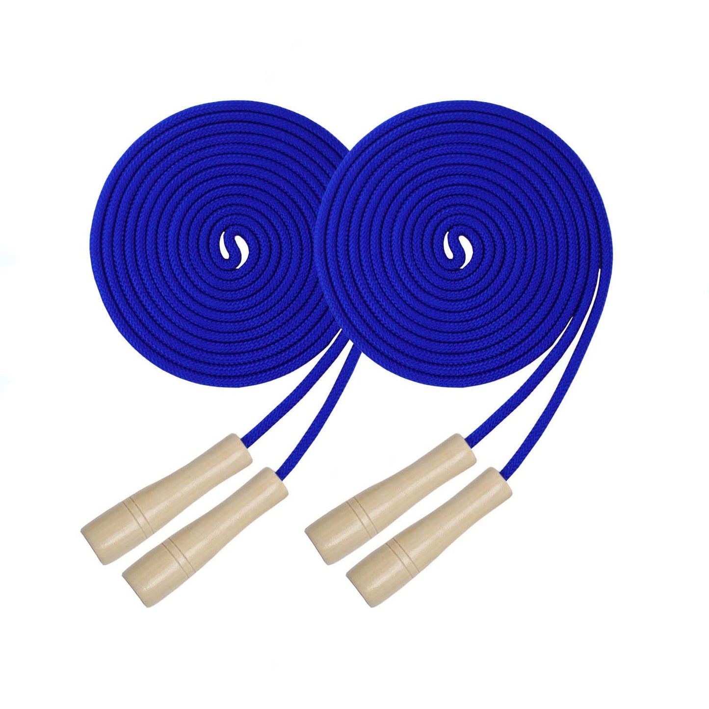 Double Dutch Jump Rope 16 ft 2 Pack, Adjustable Long Skipping Rope with Wooden Handle, Multiplayer Team Jumping Rope for Kids Adults, Long Enough for 5-6 Jumpers