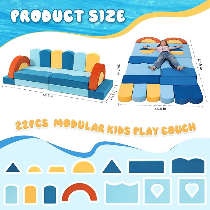 Erament 22Pcs Modular Kids Play Couch