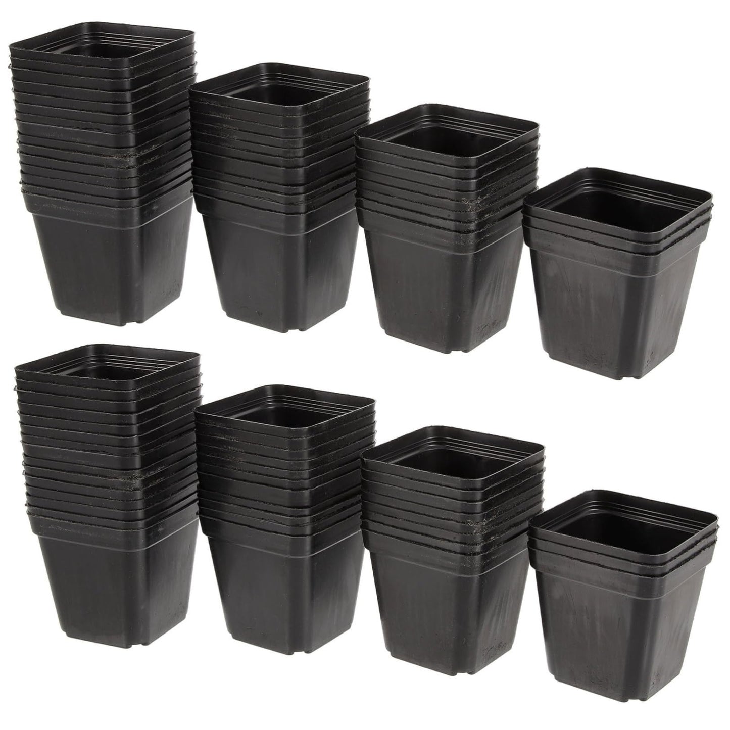 FOMIYES Nursery Pots and Independent Growth Chambers 100pcs Plastic Square Black with Drainage Holes for Vegetables and Flowers, for Balcony Gardens and Garden Planting