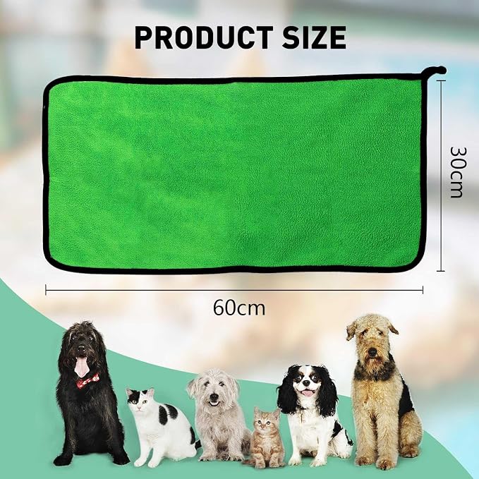 3 Pcs Dog Bath Towel Super Absorbent Puppy Drying Towel Microfiber Pet Grooming Towels for Medium Small Dogs Quick Dry Doggy Blanket, 24''x12''