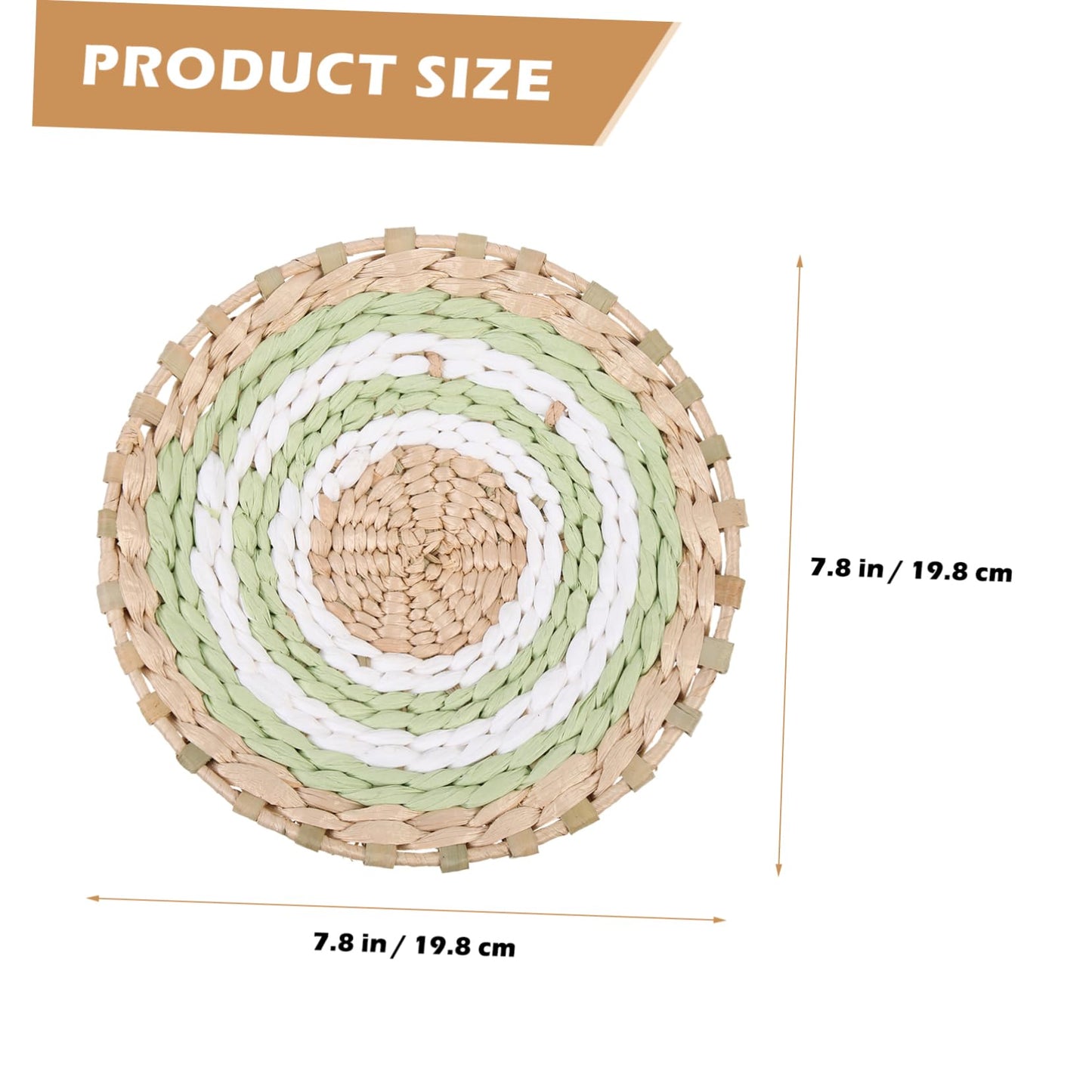 BESTOYARD Nordic Style Straw Wall Decoration 7.79 Inch Woven Hanging Pendant Boho Jute Wall Art for Bedroom Kitchen Home Decor