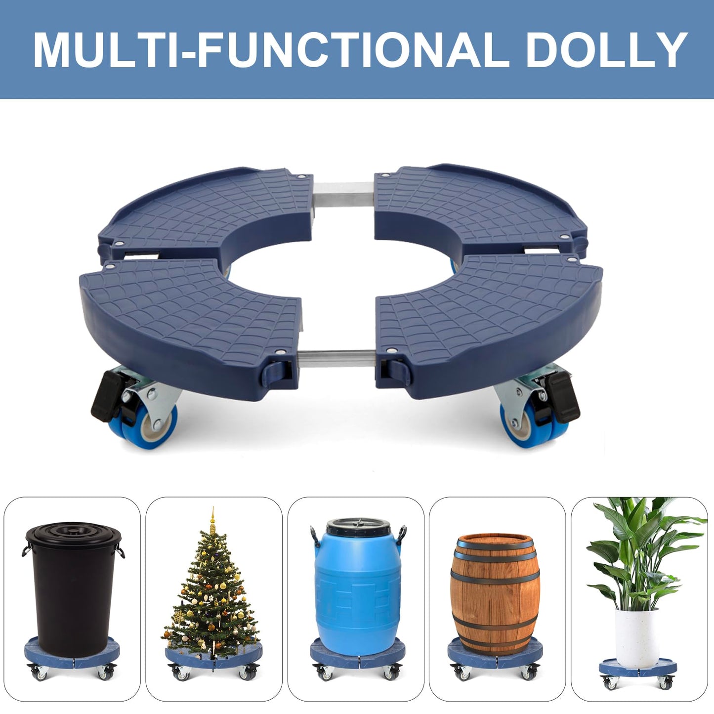 W B D WEIBIDA Plant Caddy with Wheels Heavy Duty 440lbs Capacity, Adjustable 15-21 Inch Rolling Plant Stand Indoor Outdoor, Large Plant Cart Dolly with Casters for Flower Pot Garden Pot Mover