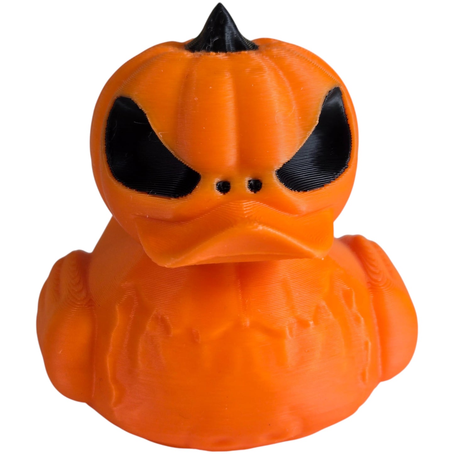 Jack-O'-Lantern Duck Collectible Figurine - Striking Pumpkin Design for Halloween Desk Decor and Gift Display - 3D Printed in Canada