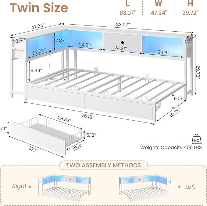 DICTAC Twin Corner Bed Frame
