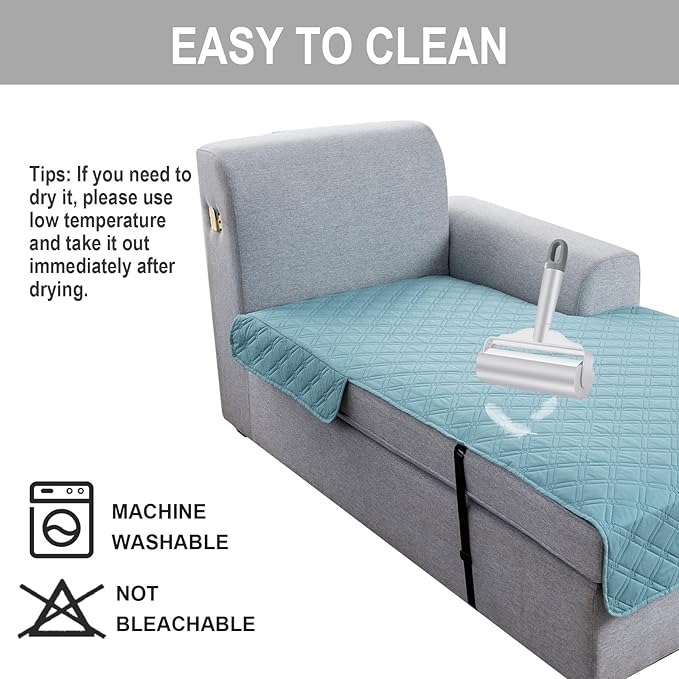 Genina L Shape Couch Cover, Sectional Couch Chaise Covers, Waterproof Washable