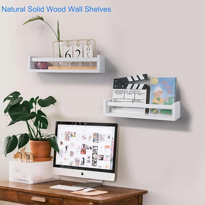 JORIKCHUO Nursery Book Shelves, Kitchen Spice Rack, or Rustic Wall Mounted