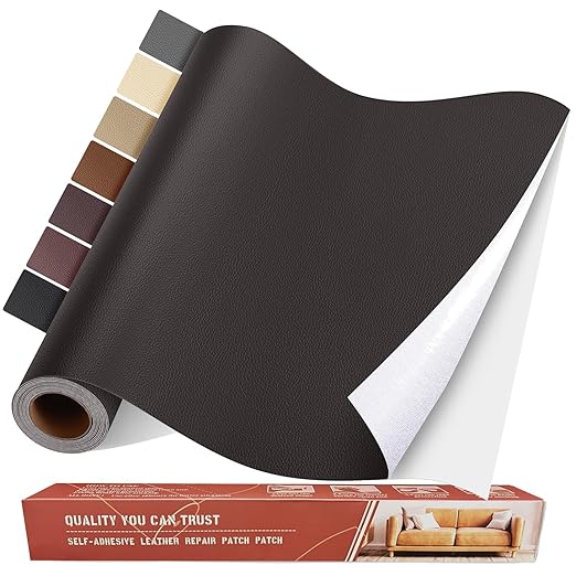 Self Adhesive Leather Repair Patch Kit, 17 in x 79 in Large Vinyl Leather