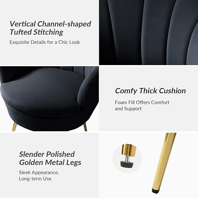 HULALA HOME Modern Velvet Accent Chairs Set of 2