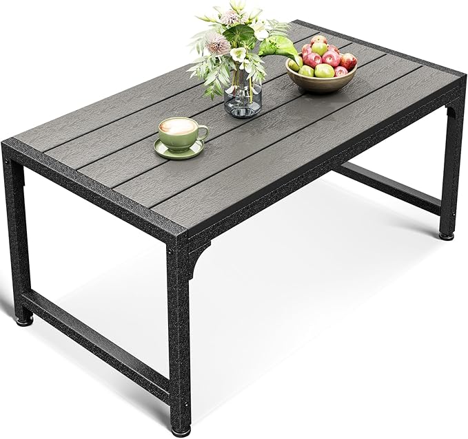 ODK Outdoor Coffee Table, Rectangle Weather-Resistant Patio Coffee Table