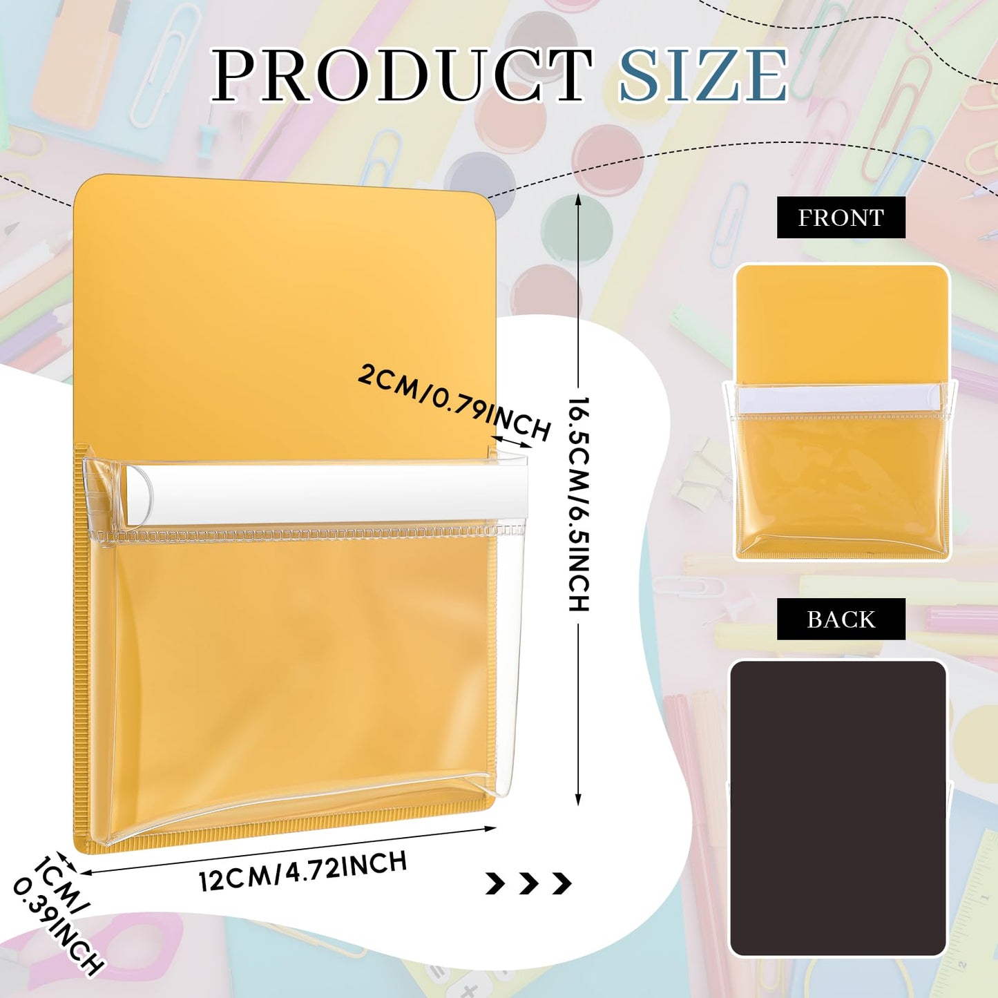 Sherr 6 Pcs 6 Pcs Magnetic Pockets Pen Marker Holders for Classroom Whiteboard 4.7 x 6.5 Magnetic Clear File for Fridge Locker Dry Erase Marker Storage Teacher Supplies (4.7 x 6.5 in,Macaron)