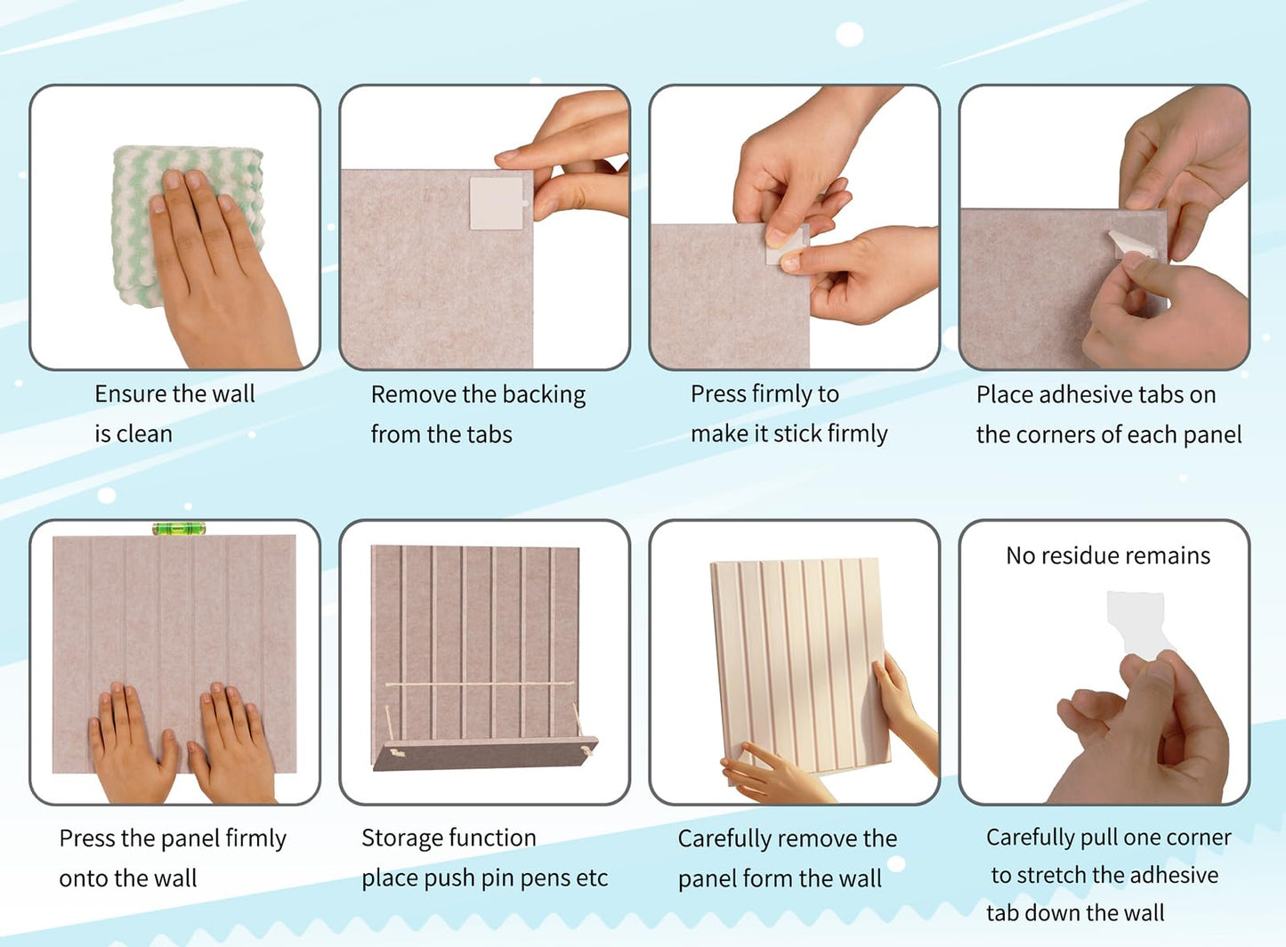 12 Pack Bulletin Boards 48" x 36" Alternative Cork Board for Office,Built-in Storage Device，Large Cork Boards for Walls ， Felt Wall Tiles, Contains Removable Security Stickers and PushPins (V-Beige)