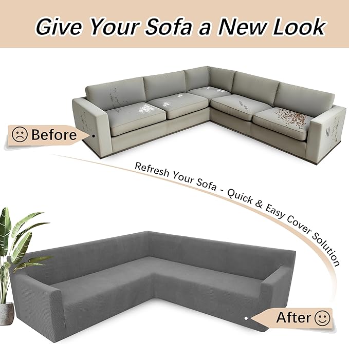 Arfntevss Stretch Sectional Couch Covers L Shaped Corner Sectional Sofa Cover