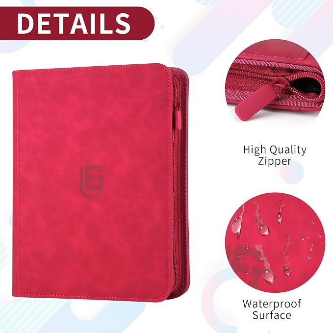 12 Pocket Card Binder,720 Pocket Trading Card Binder，Side Loading Collectible Card Albums for MTG, for TCG Football, Sports, Game Cards Red