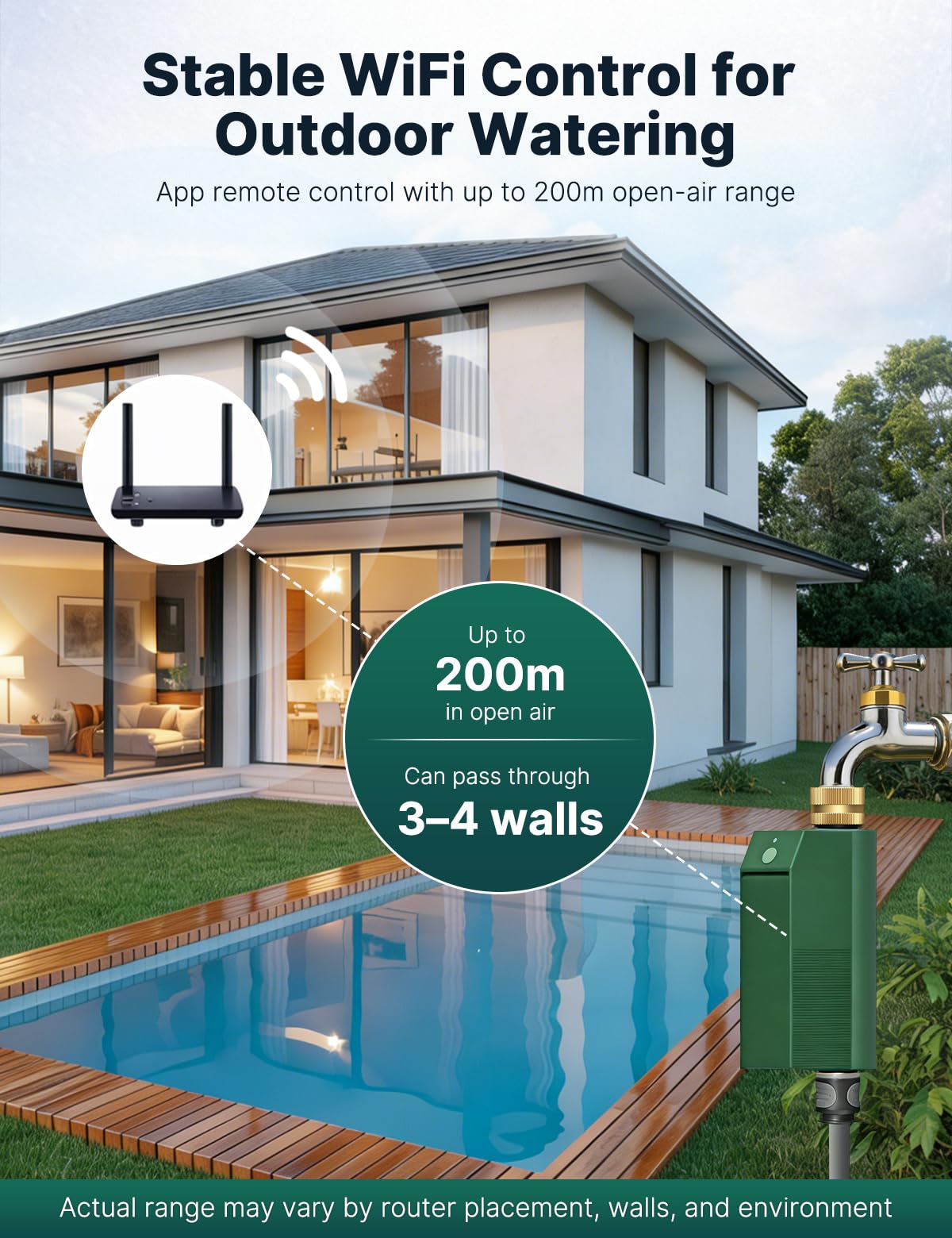 MOES WiFi Water Timer for Garden Hose, No Hub Required, Sprinkler Controller Built-in Flow Meter, Brass Inlet & Outlet, Smart Hose Timer, App & Voice Control, 10 Schedules, Up to 2-Year Battery Life