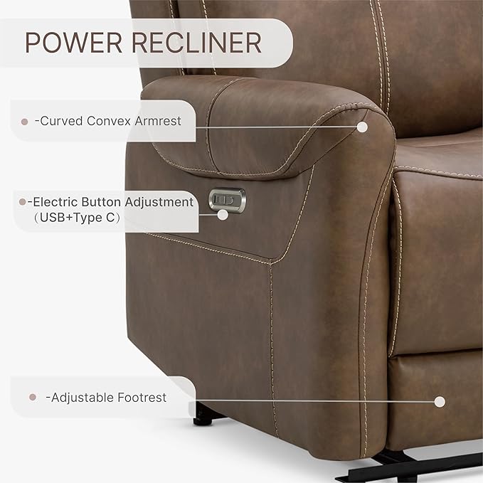 KISLOT Leather Recliner Chair for Adults Wall Hugger RV Recliner