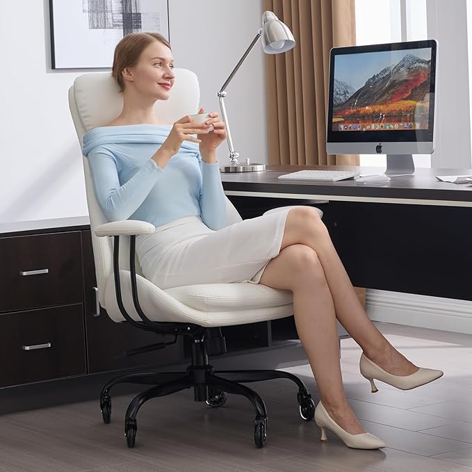 E-Motie Office Chair, Leather Desk Chair