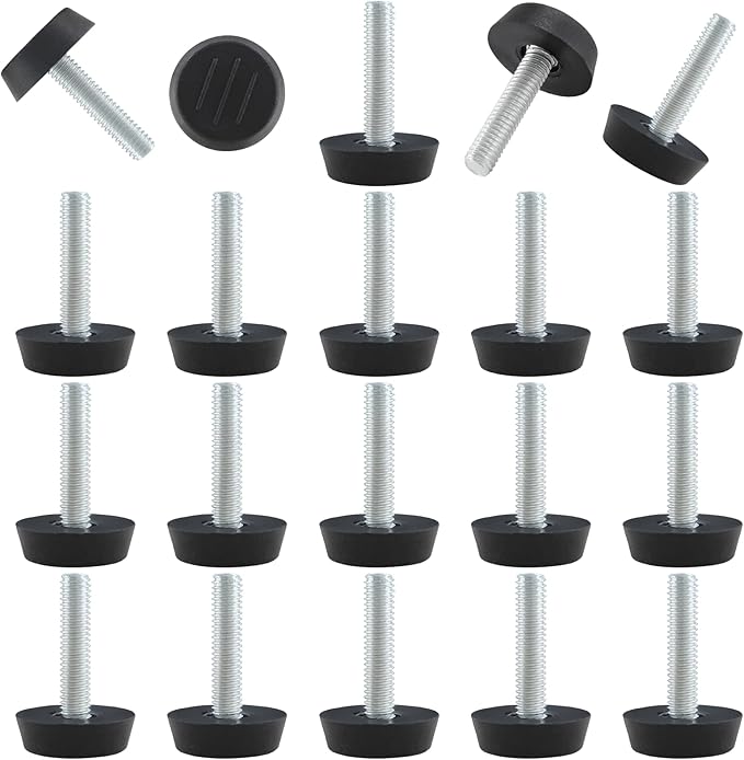 Zorfeter 30 Pcs Screw in Threaded Furniture Adjustable Levelers, M6 Leveling