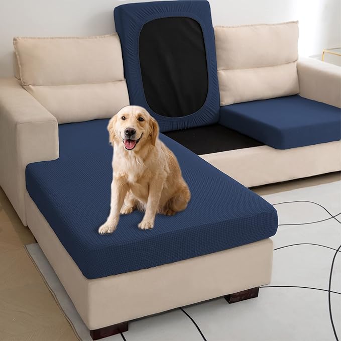 Water Repellent Sectional Couch Covers L Shape, Stretch Sofa Seat Cushion