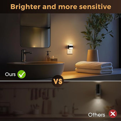L LOHAS LED Night Light, Modern Night Lights Plug into Wall,2 Pack 3000K/4000k/5000K Adjustable Color Temperature Night Light,Dimmable Nightlights with Dusk to Dawn Sensor for Rooms Bathroom Hallway