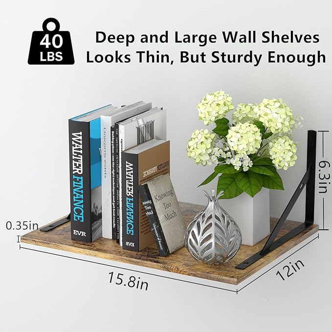 Deep Floating Wall Shelves