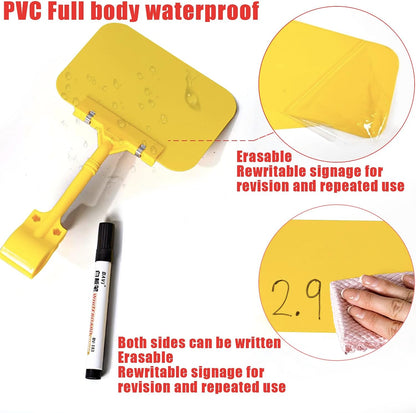 Coobbar Clip-On Sign Holder,20 Pack Merchandise Sign Clips Sign Holder Clips Pop Label Clips Retail Merchandise Rack Sign Double Display Clip Sign Holding Clamp,Price Tag Display (Yellow)