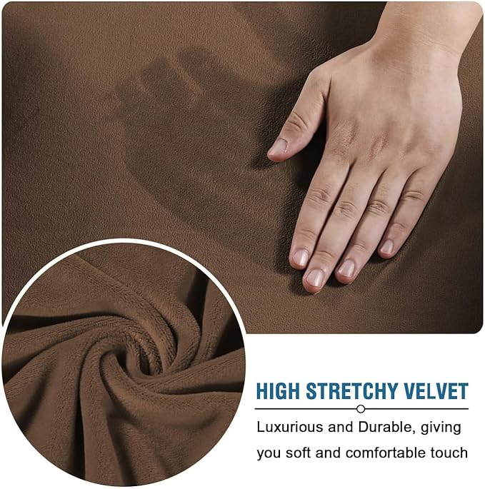 H.VERSAILTEX Modern Velvet Plush 4 Piece High Stretch Sofa Slipcover Sofa Cover