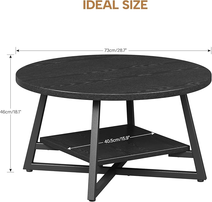 Coffee Table for Living Room, Round Coffee Table, Small Circle Coffee Table