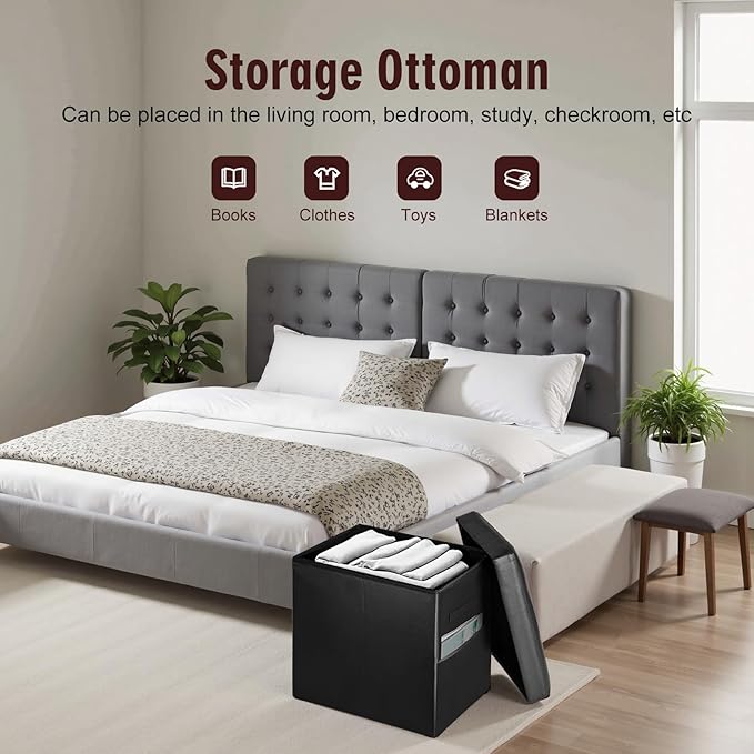 Storage Ottoman Foot Rest Stool