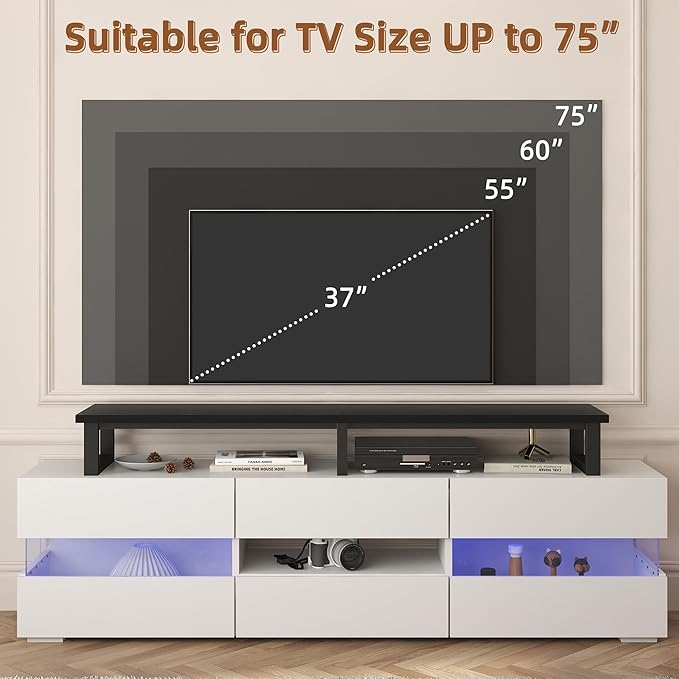 YAOHUOO 59" Large TV Riser for 32-75 inch TV, TV Riser Stand Shelf
