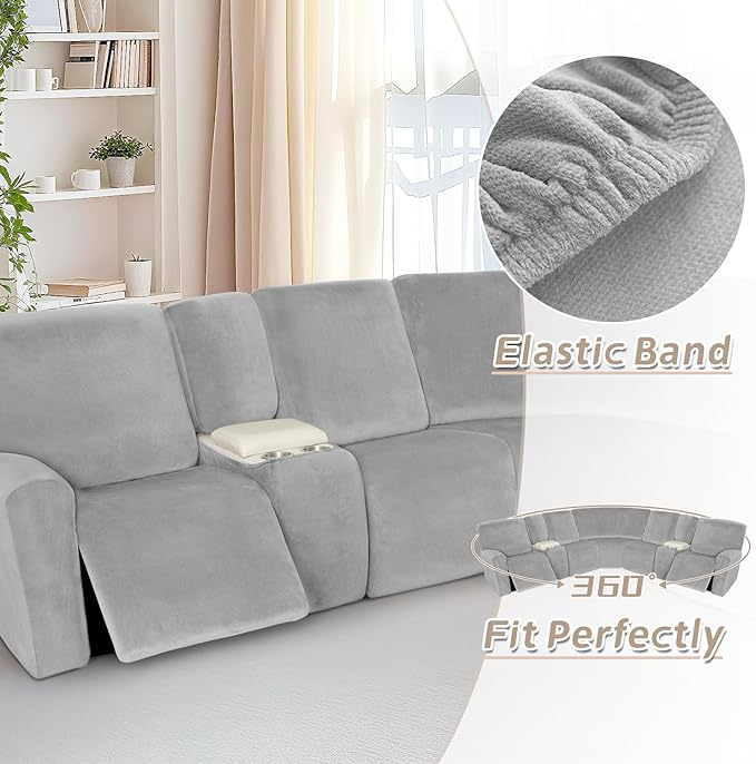 Arfntevss Sectional Recliner Couch Covers Velvet Washable Corner Sectional Sofa