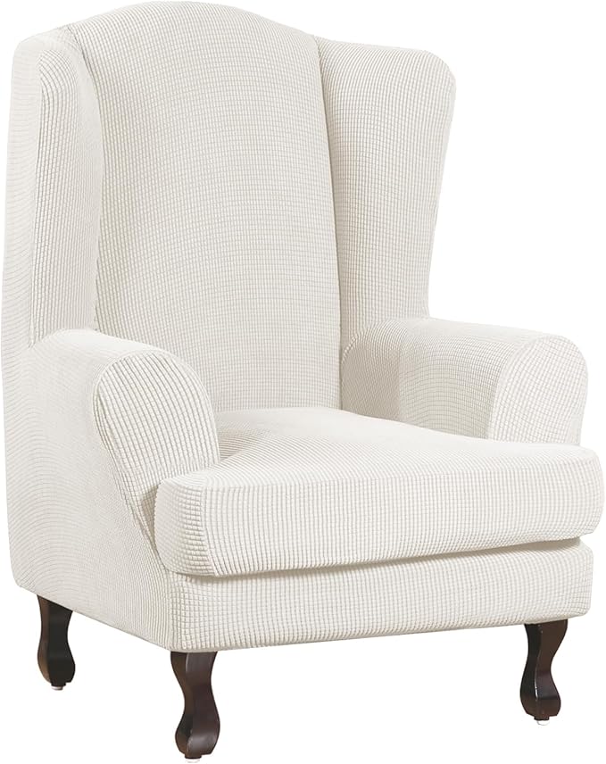 Turquoize Wingback Chair Covers 2 Piece Wing Chair Slipcover Stretch Slipcovers