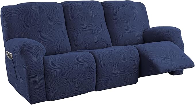 5-Piece Recliner Sofa Covers, Stretch Geometric Strokes Jacquard Recliner Sofa