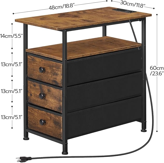 HOOBRO End Table, Narrow Side Table