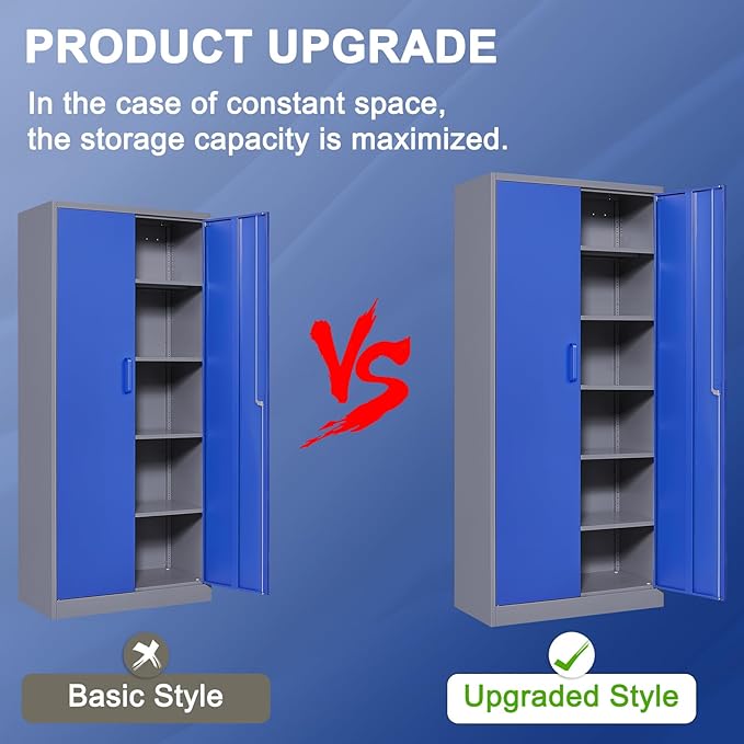 Metal Garage Storage Cabinet, Lockable Metal Cabinet