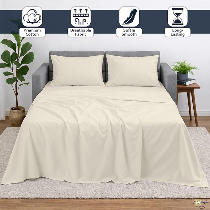 Cottington Lane Sleeper Sofa Sheets Full Size, 4 Piece Premium Quality 100%