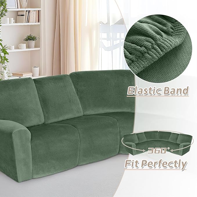 Arfntevss Sectional Recliner Couch Covers Velvet Corner Sectional Sofa Cover