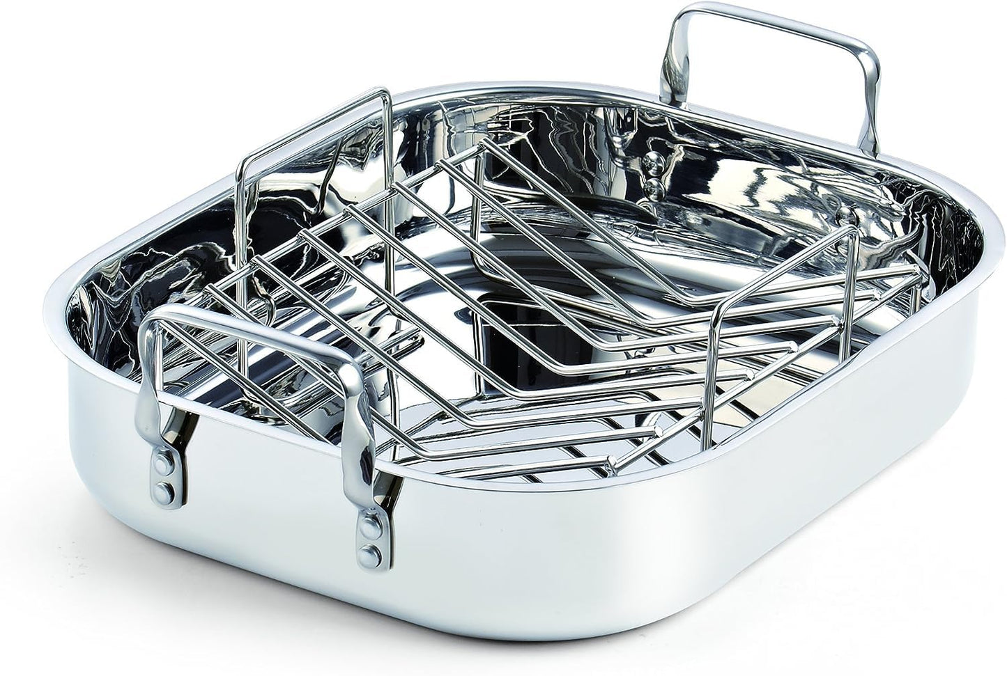 Cooks Standard 14-Inch by 12-Inch Stainless Steel Roaster with Rack, Rectangular