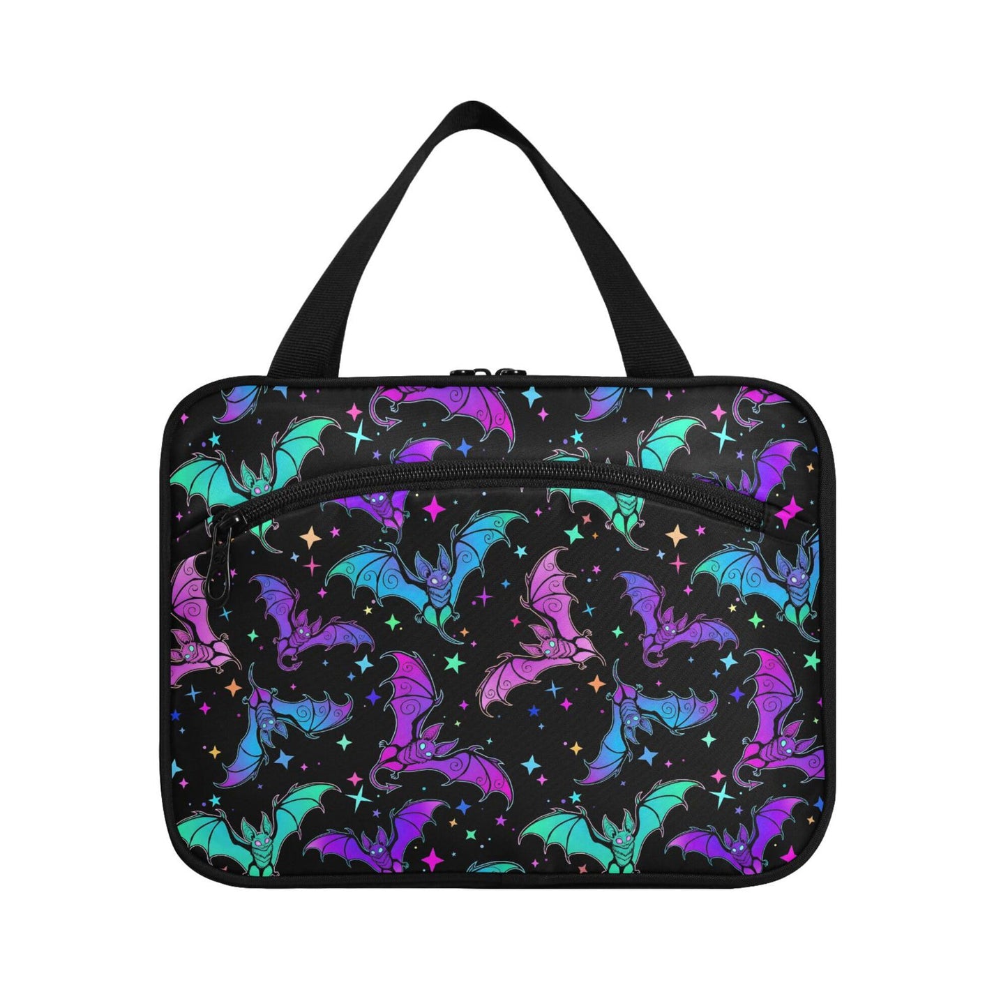 MNSRUU Hanging Toiletry Bags for Women Travel, Gothic Halloween Luminous Bats Toiletry Organizer Portable Travel Toiletry Bags Clear Wash Bags Makeup Bag Cosmetic Bag