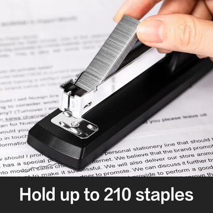 Deli Stapler, Desktop Stapler, 2 Pack, Office Stapler, 25 Sheet Capacity, Includes 2000 Staples and 2 Staple Removers, 2 Pack,Black